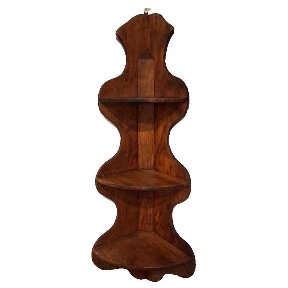 Mid-Century 3 tiers Corner Shelf 23 3/4" Length x 8 1/2" at the widest point